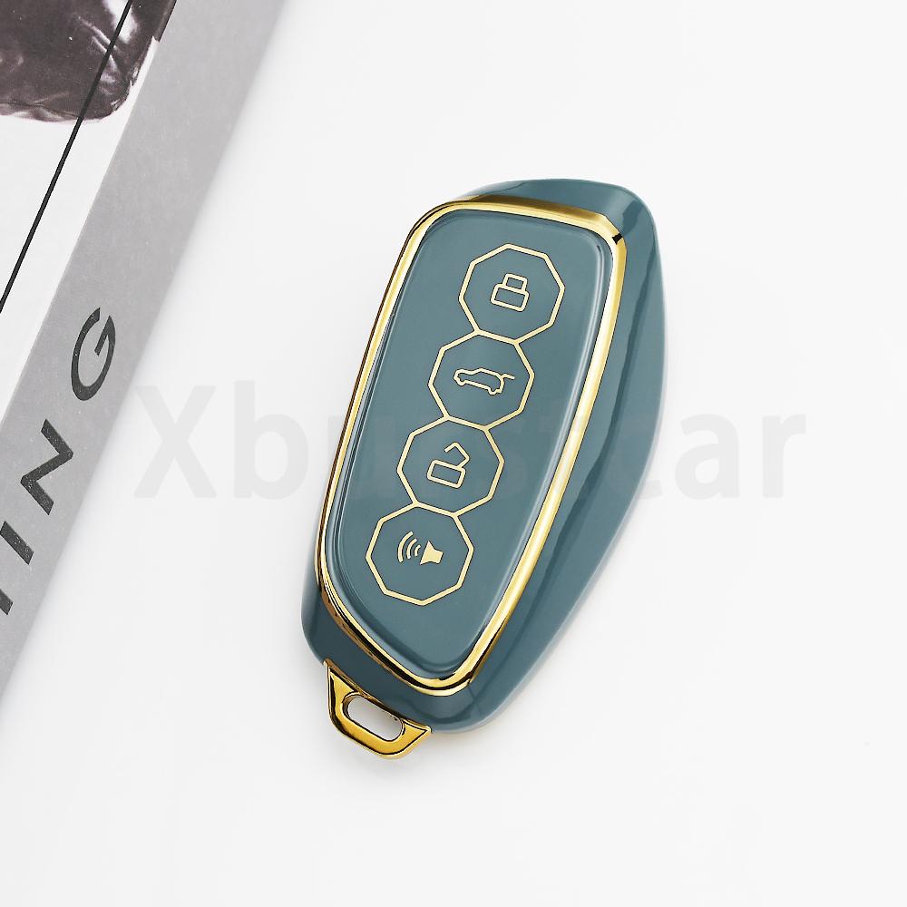 Gold Edge Tpu Keyless Car Key Case Cover For Haval Hover Jolion X Dog H2 H3 H5 H7 H8 M4 F7H H2S Xy H6 Dargo M6 H9 H6S F7 F7X