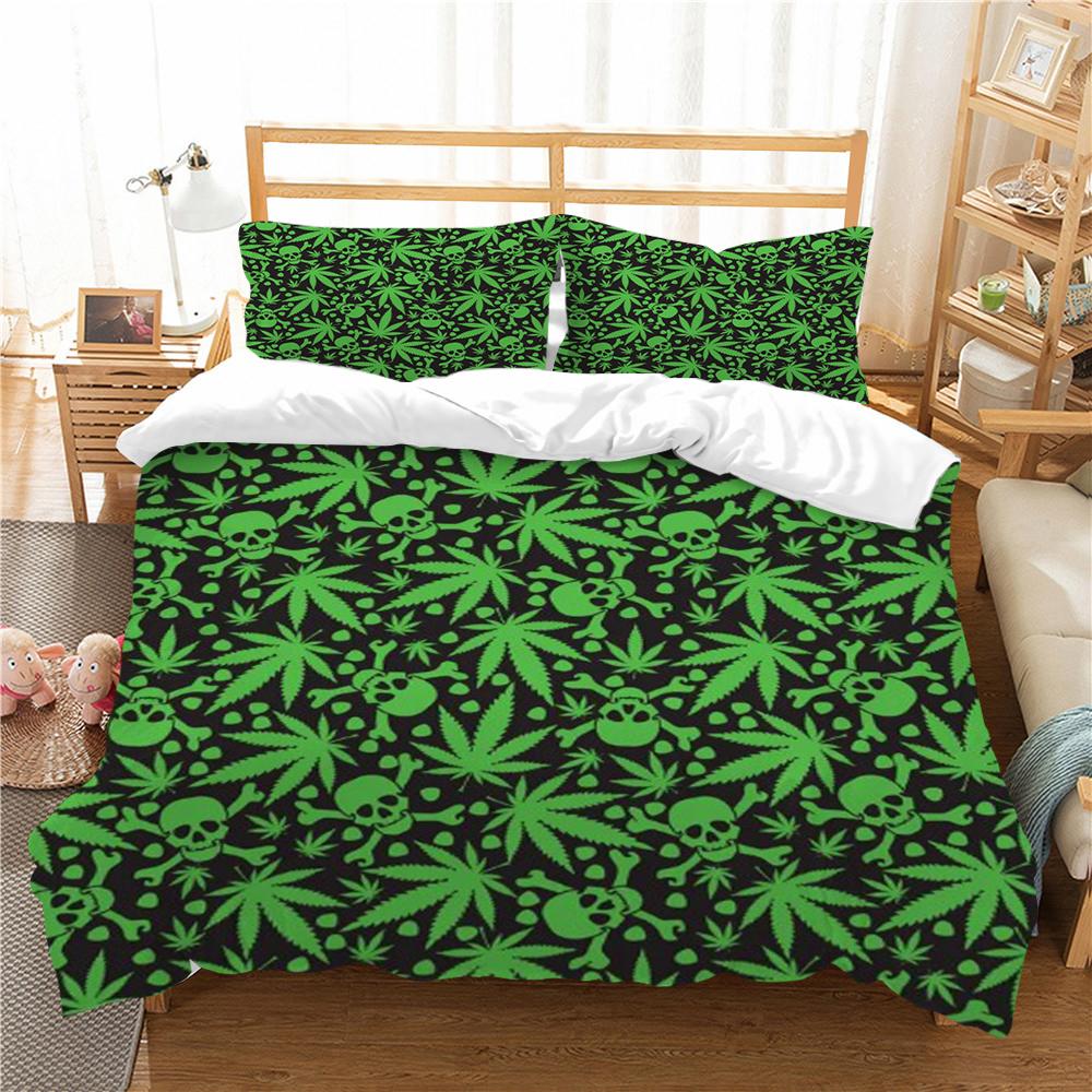 Home Bed Clothes 3D Skull Printing Duvet Cover Set Superior Bedding Cover Suit Single Double Size Bed Set Polyester Pillowcase
