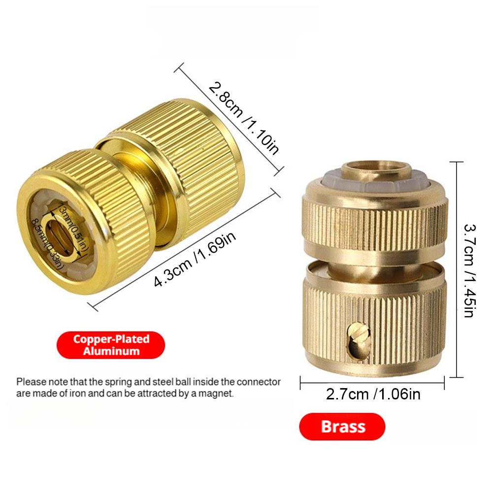 Garden Hose Quick Connector 4-Point Copper Thread Water Pipe Adapter for Drip Irrigation System Fitting Joint