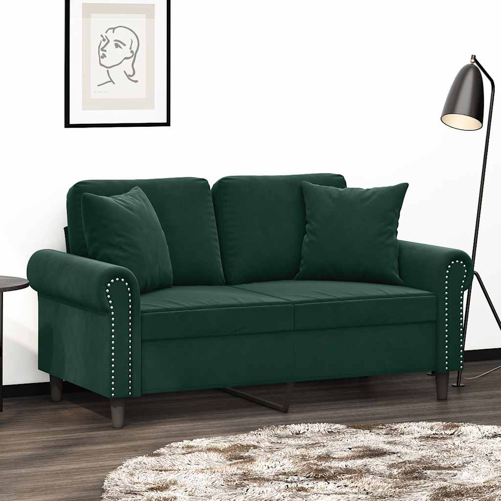 Decorative Cushions 2 pcs Dark Green 40x40 cm Velvet
