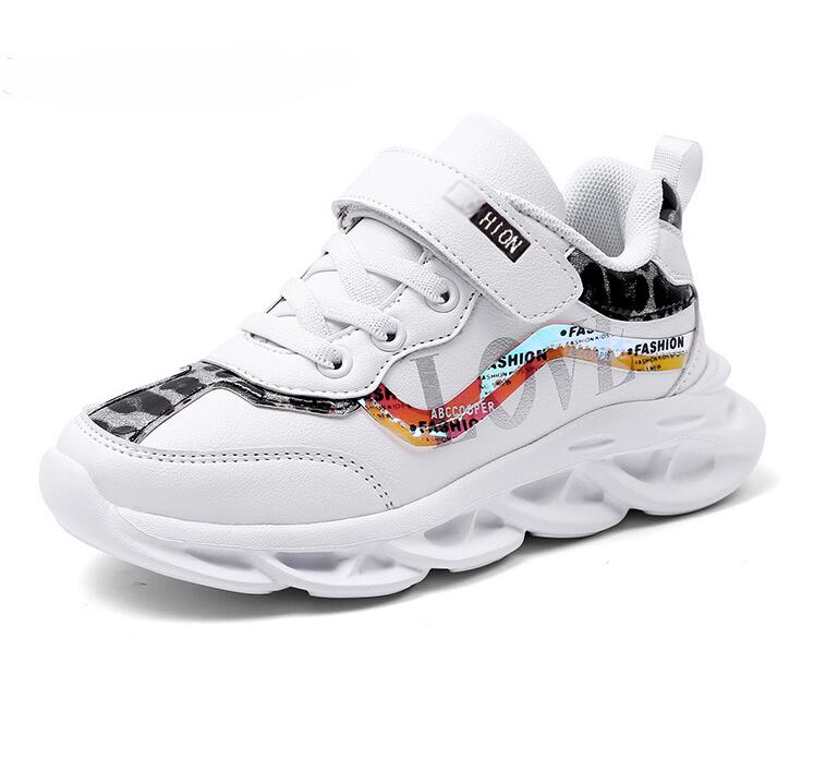 Autumn Pink Kids Sneakers Lightweight Girls Running Sport Shoes Boys Fashion Casual Walking Shoes Children Pu Leather Tenis Snea