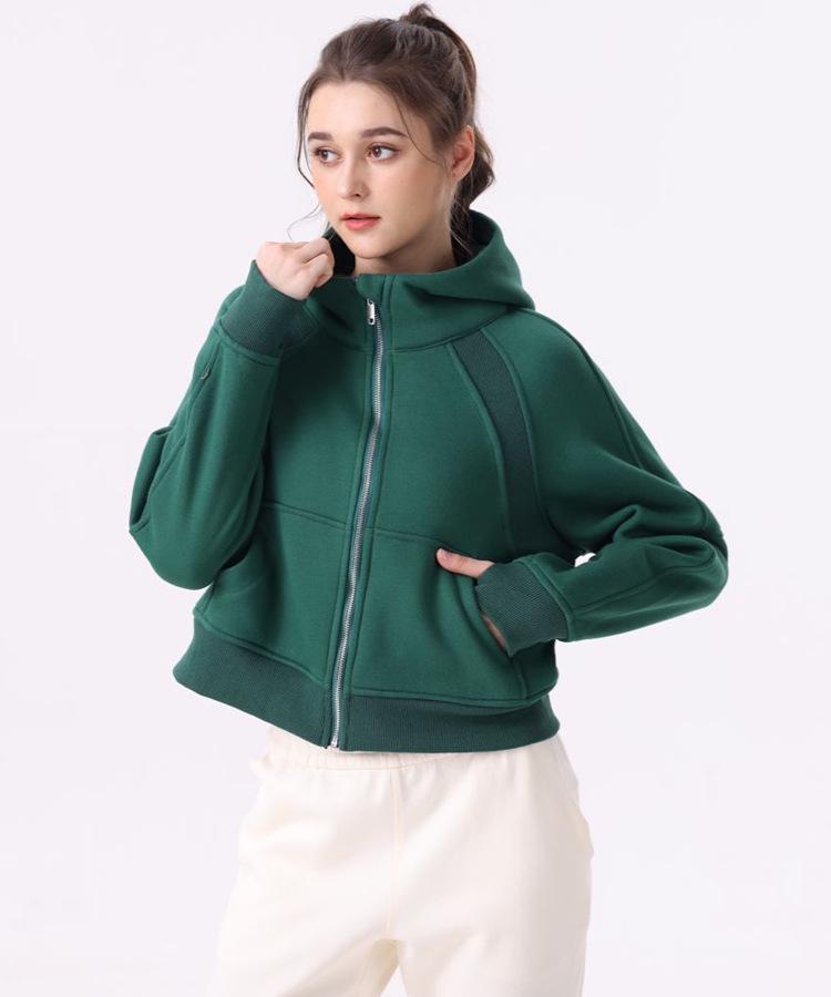 Women's Casual Cotton Zipper Hoodie - Autumn/Winter Yoga & Fitness Wear