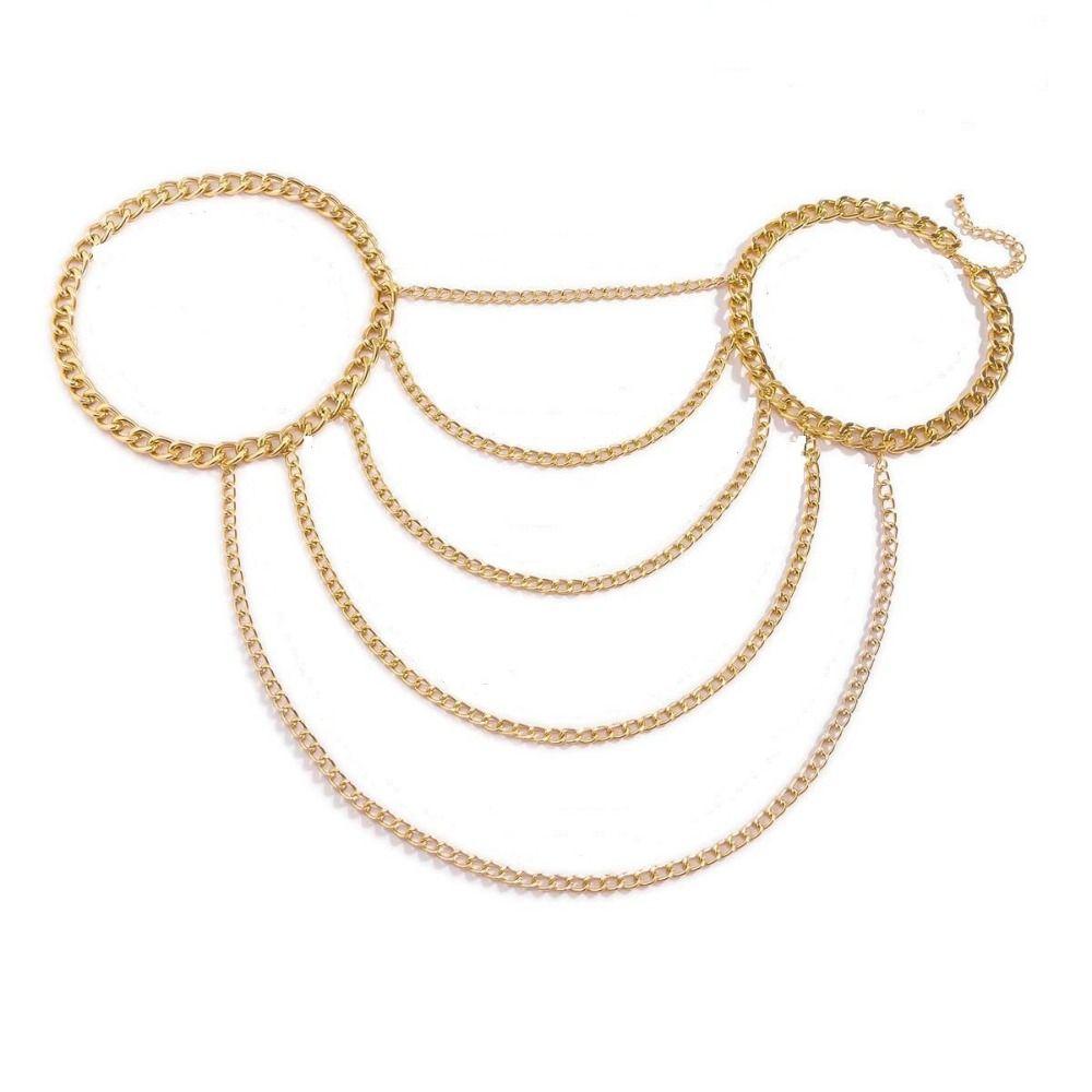 Einzigartiger Körperketten Schmuck Y2K Ein Schulter Kette Halskette INS Bikinis Körperkette Party Kleidung