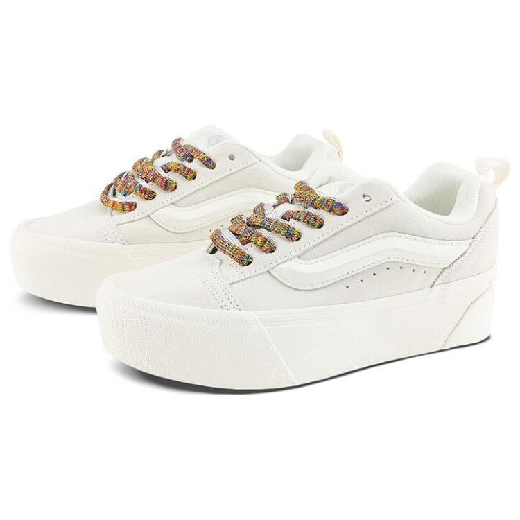 New Vans Knu Stack White Multi Color Laces Women's VN000CRS448