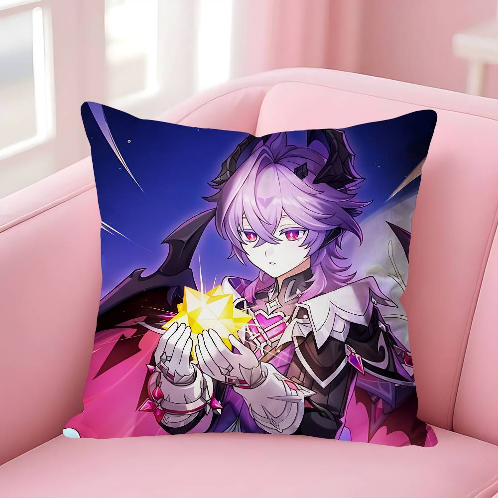 GGenshin Durin Impact Various Sizes Square Pillow Case For Car Home Bedchamber Decor Custom Valentine gift