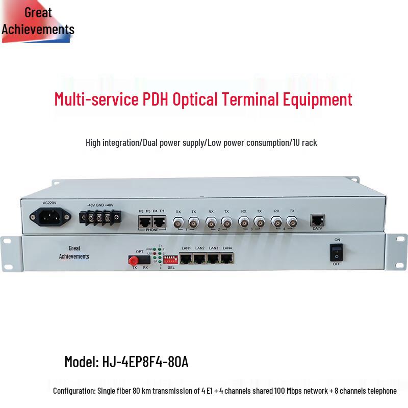 Hongji Multi-service E1/Network Optical Transceiver