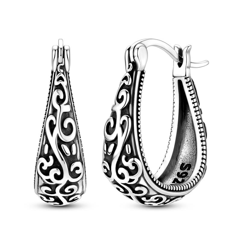 Women Earrings 925 Sterling Silver CZ Zircon Retro Curled Grass Patterned Water Droplets Sparkling Earring Wedding GiftsGood Product