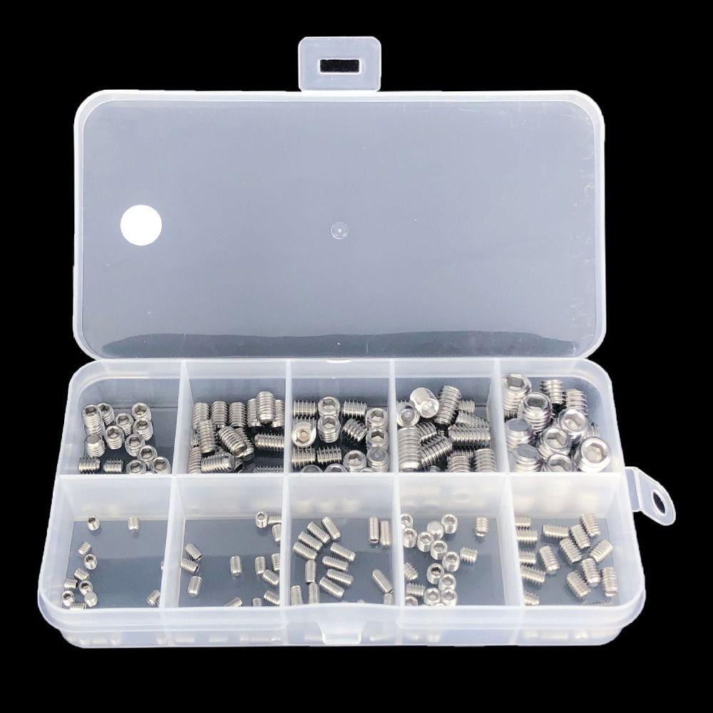 Hex DIN913 304 Stainless Steel Grub Bolt Hexagon Socket Screw Allen Head Assortment Kit