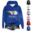 Women's Hooded Long Sleeve Printed Flannel Top Hooded Sweatshirt