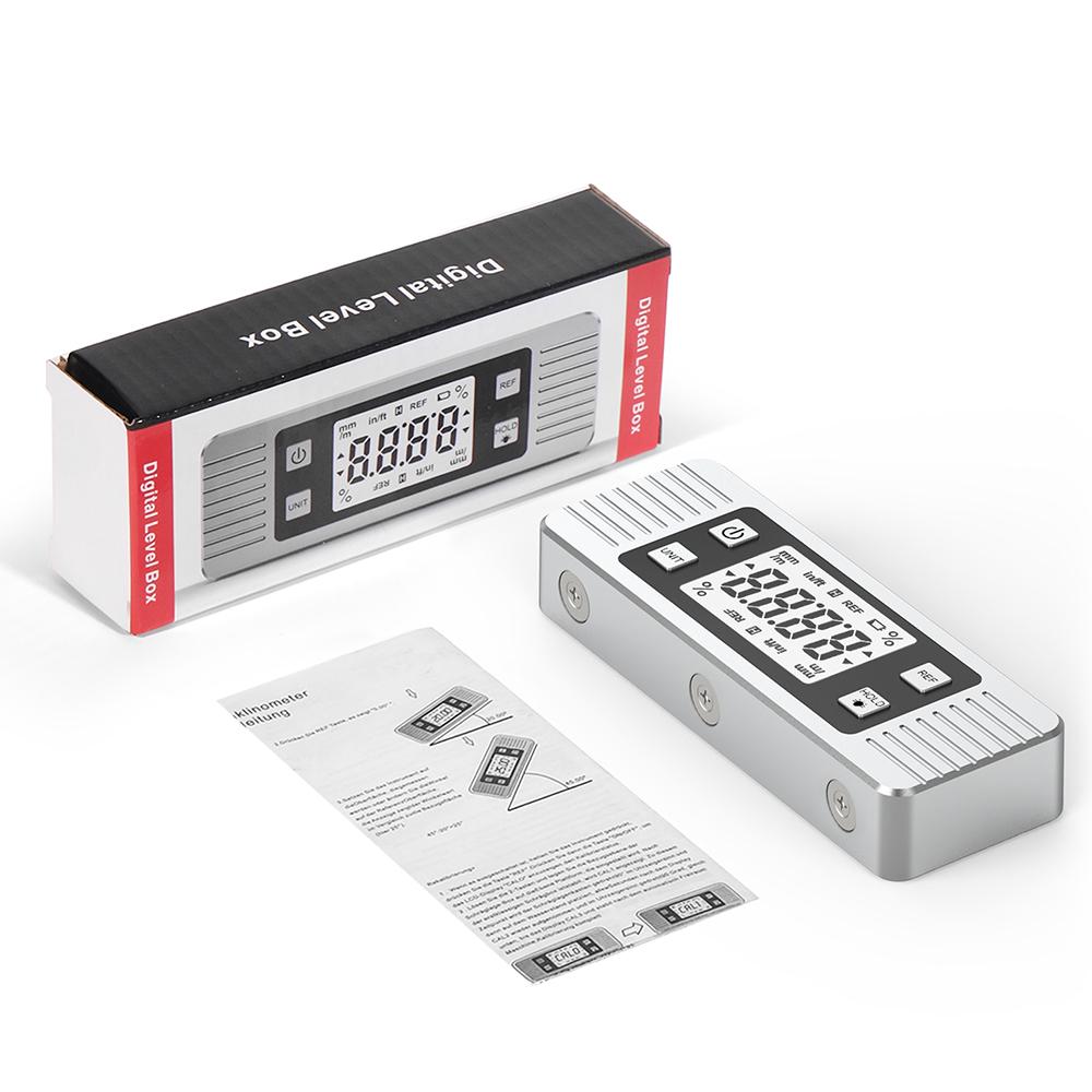 Цифровой уровень Электронный угломер Инклинометр с магнитом Угломер Угломерная линейка Уровень-коробок Подсветка Инклинометр