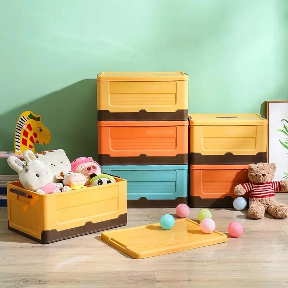 Multifunction Storage Box Sundries Storages Large Capacity Plastic Storages Supplies Organizer With Lid Space-Saving Folding Box