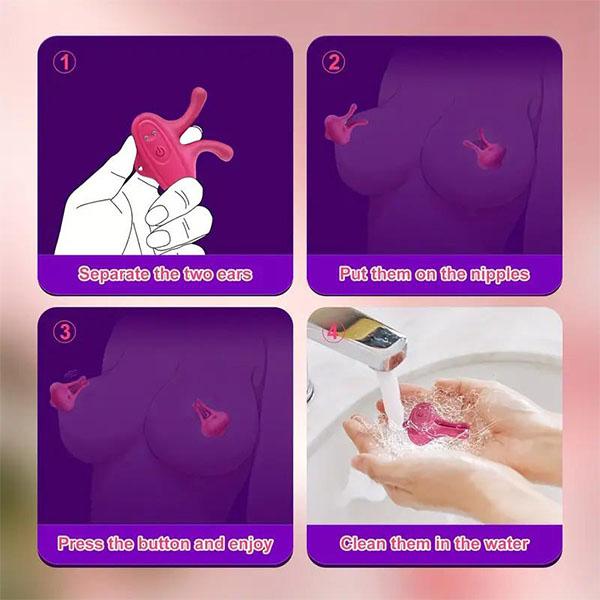 Nipple Vibrator 10 Vibration Patterns for Female Nipple Clip Sexual Pleasure Silicone Lightweight Invisible Nipple Toys Adult Sex Toys