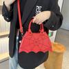 Fledermausflügel Spinnennetz Schultertasche PU-Leder Halloween Umhängetasche Punk Halloween Tasche Halloween
