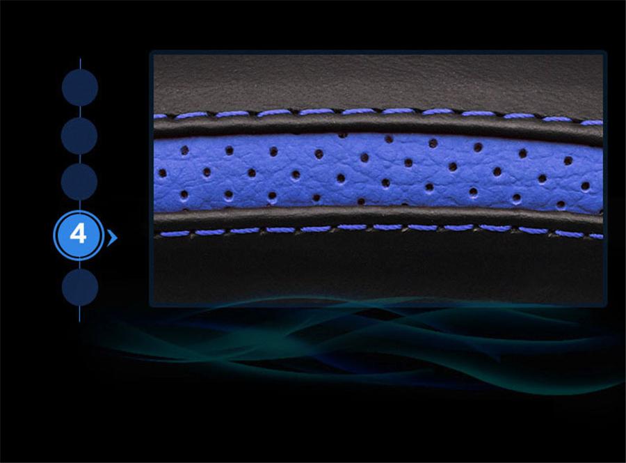 2018 New Genuine Leather Leather Car Steering Wheel Cover Auto Accessories Car Styling Size 38Cm