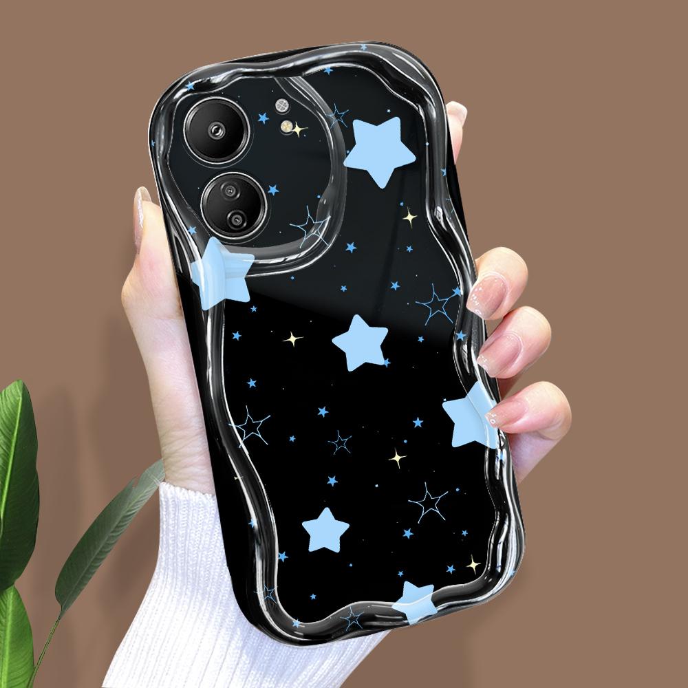 Cute Cartoon Pattern Cream Texture Casing Wavy Edge Soft Silicone Cover Phone Case for Xiaomi Redmi