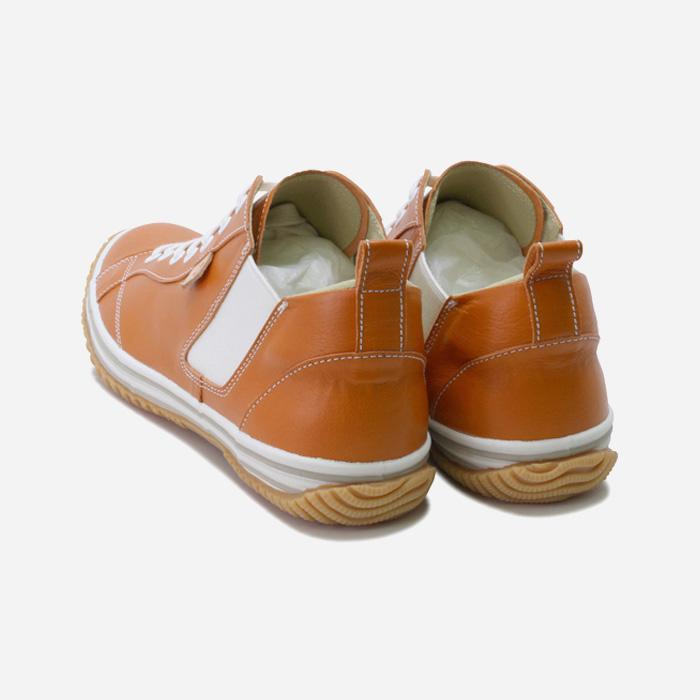 Spingle Handmade Kangaroo Leather Sneakers Spm-442 Orange