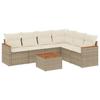 VidaXL Salon de Jardin avec Coussins 7 pcs, Canapés de Terrasse, Ensemble de Meubles de Patio, Mobilier d'Extérieur, Beige 3258411