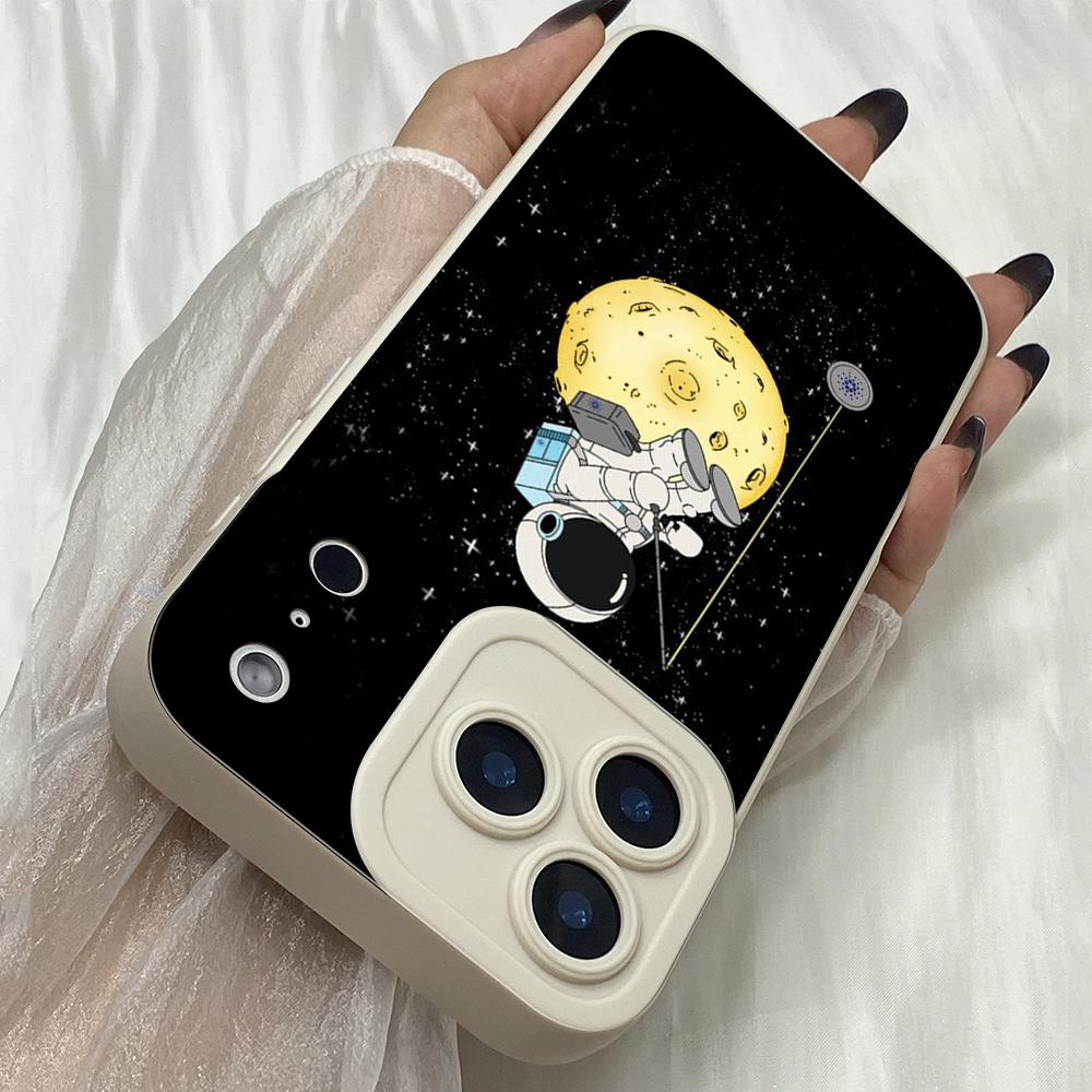 M449 Cute astronaut Art Angel Eyes Soft Phone Cases for iPhone Samsung Galaxy Xiaomi Rdemi Huawei Honor Infinix Realme OPPO Vivo All Model TPU Case