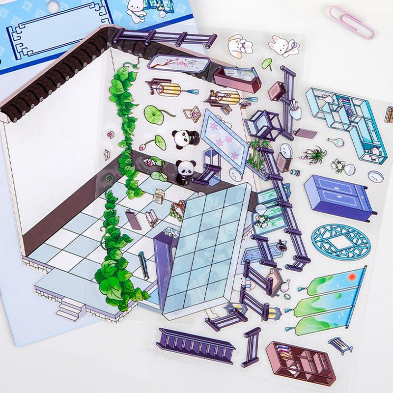 House Sticker Set Cartoon Sticker Room Handmade House Stickers Waterproof House Stickers Educational Toy For Thanksgiving