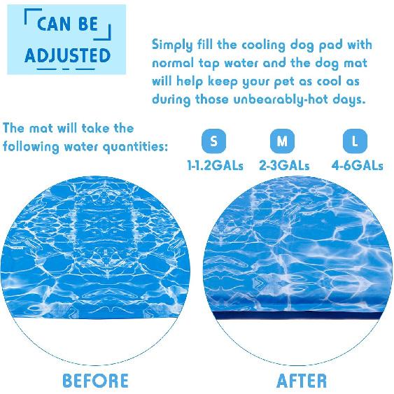 Dog Cooling Mat Pet Cooling Chill Pad Cool Blanket Water Injection Durable Cooling Dog Bed Mats for Extra Large Dogs Cats for Kennels Crates Beds