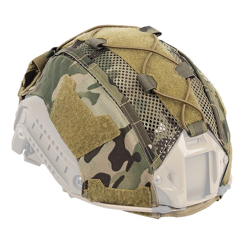 Cross-Border Tactical Camouflage Helmet Cover with Battery Pack and Counterweight.