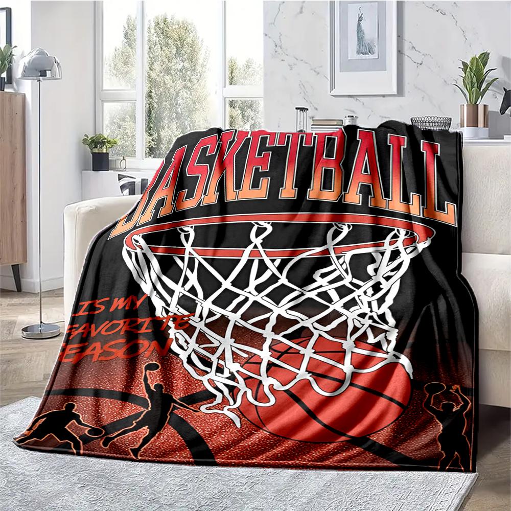 basketball Theme Printed Blanket - Perfect for Couch, Bed, Travel & Outdoor Use | Machine Washable, Cozy & Durable.