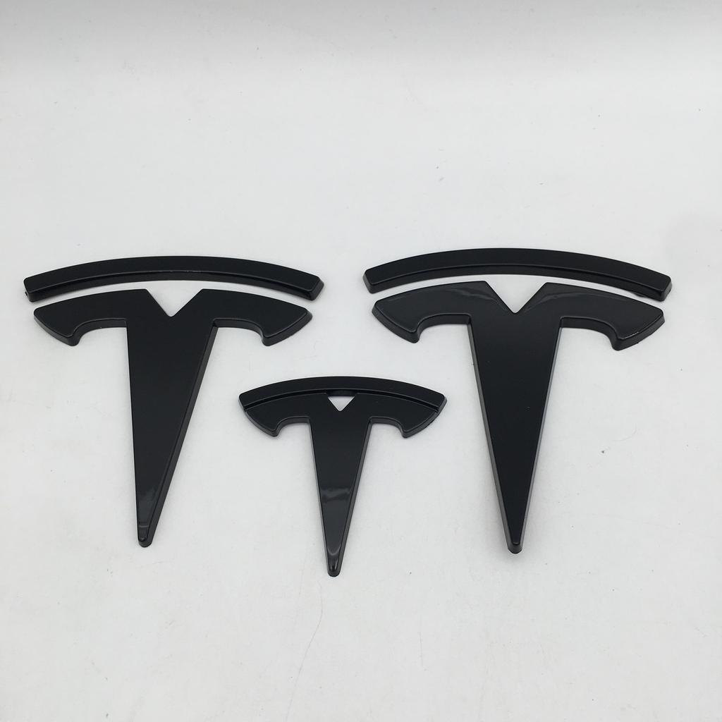 1-3 st glanssvart Påverkar inte ABS för Tesla Model3 ModeY bil Främre Emblem Bakre Baklucka Ratt Klistermärke Emblem styling