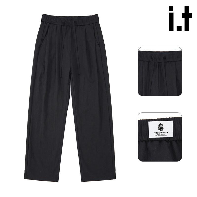 Fingercroxxit Men s Lyocell-Linen Blend Straight-Leg Casual Trousers M