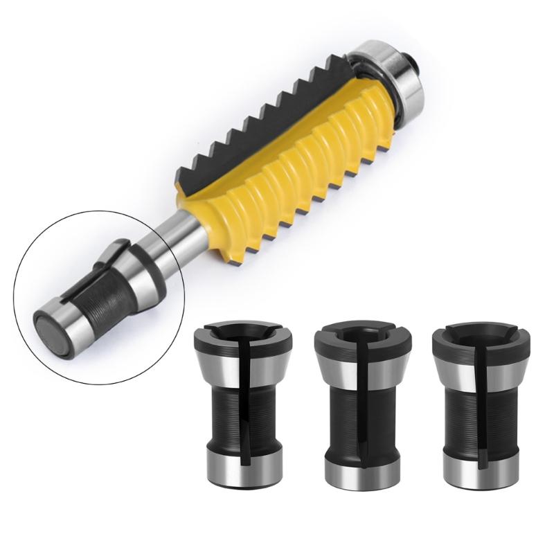 3 Stück Hochpräzisions-Trimmer-Fräser-Spannzangen-Adapter-Set für verbesserte Kompatibilität und Effizienz in Graviermaschinen