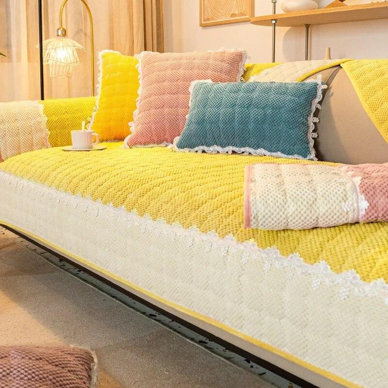 

Kalın kadife kanepe yastığı Modern sıcak oturma odası kanepe kılıfı nefes kaymaz kanepe kılıfı kol Dayama Mobile koruma kapağı 70x70cm 1pcs