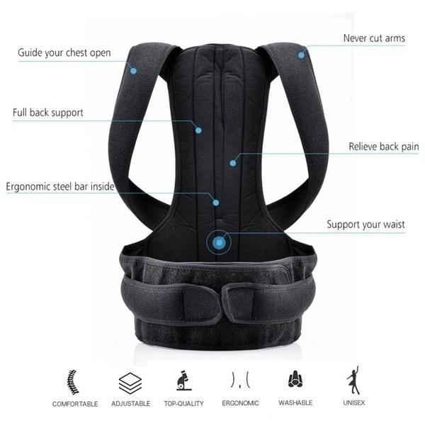Adult Back with Men and Women Back Correction Band with Support Plate Kyphosis Correction Band Protect the back and waist