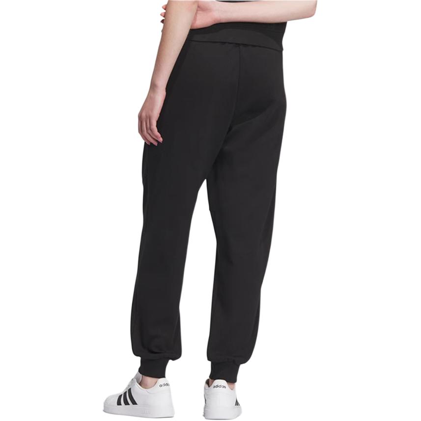 Adidas Neo Side Stripe Casual Tapered Knit Retro Sports Pants Women Pants Black IK5099