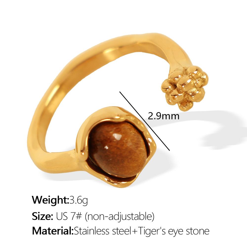 Ins Hot-selling Opal Bud Ring for Women, High-end Open Titanium Steel Jewelry.