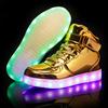 Children's shoes LED luminous shoes autumn and winter 2019 high-top light shoes classmates board shoes boys and girls casual sports shoes