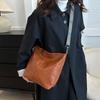 Trendy Retro Casual Pu Shoulder Bucket Bag For Women With Soft Structure Design