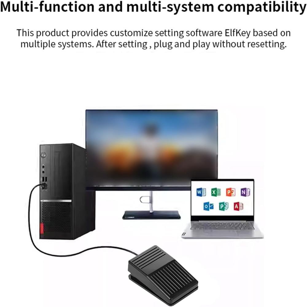 USB Foot Pedal Single Gaming Foot Controller Compact Foot Pedal Switch Video Game Control