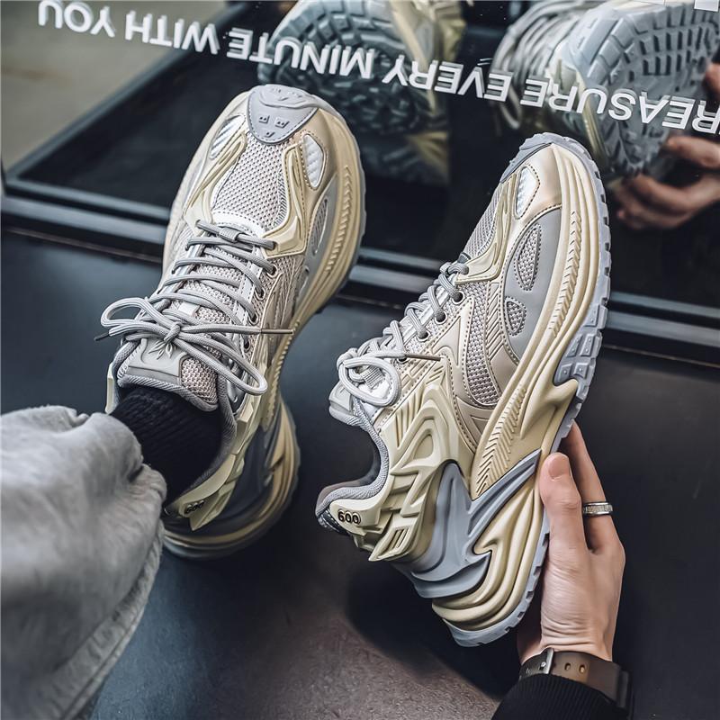New thick-soled heightening dad shoes men's mesh sports shoes casual mecha men's shoes trend