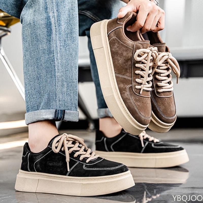 Übergröße Frühling und Herbst Neue Dicke Sohle Höhe Erhöhende Lässige Herrenschuhe Nischentrend Vielseitige Flache Sportschuhe für Herren
