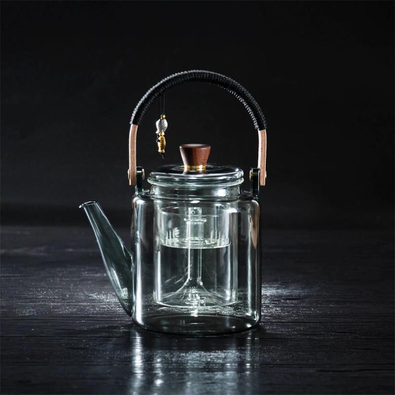 1000ml Heat Resistant Glass Tea Kettle With Steaming And Boiling Infsuer Filter Inner Liner Cooker Tea Brewing Health Tea Utensi