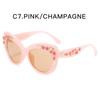 Retro Cat Eye Sunglasses Rose Fancy Decorative Eyewear Fashion Retro Design Flower Sunglasses Women Vintage Metal gafas de sol