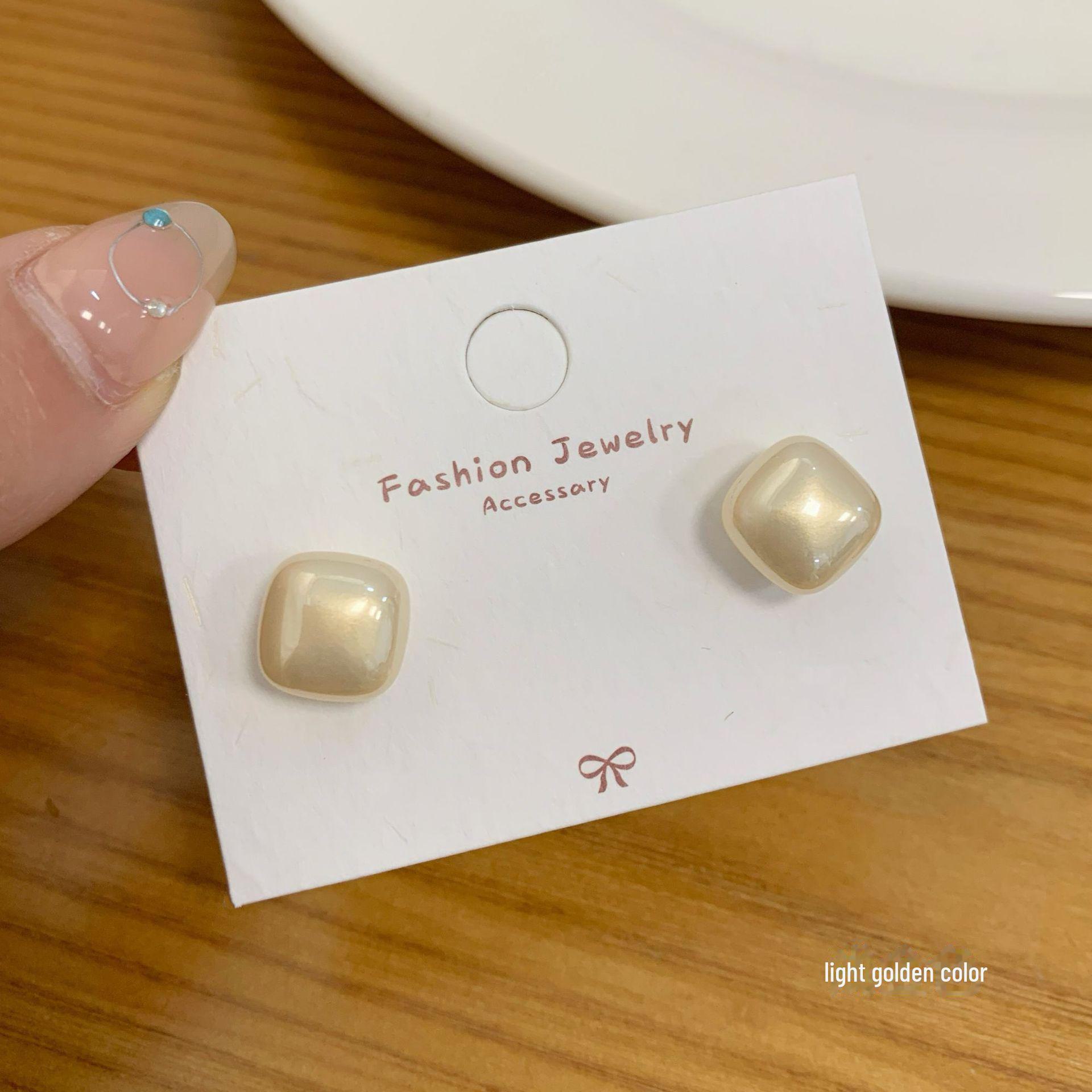 

Корейские квадратные серьги Ankola Red Champagne Pearl - роскошный дизайн серебряных игл для женщин