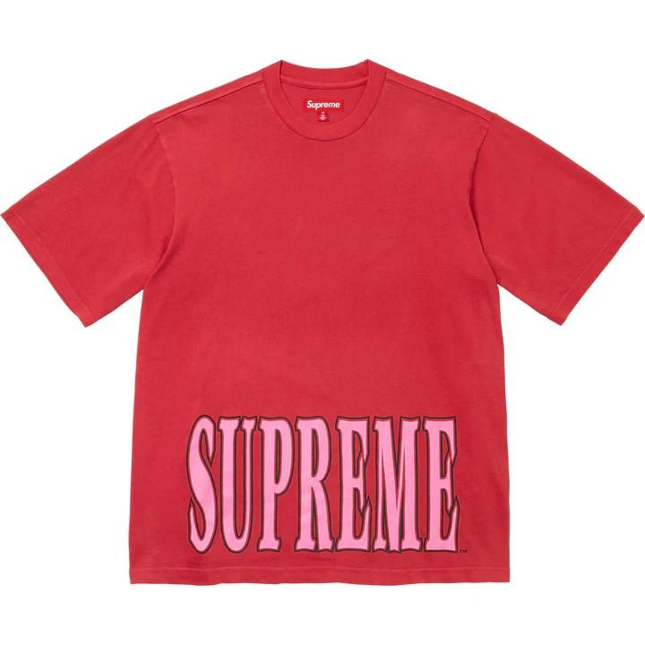Красный топ Supreme с трещинами, короткий рукав, эластичный, размер S L