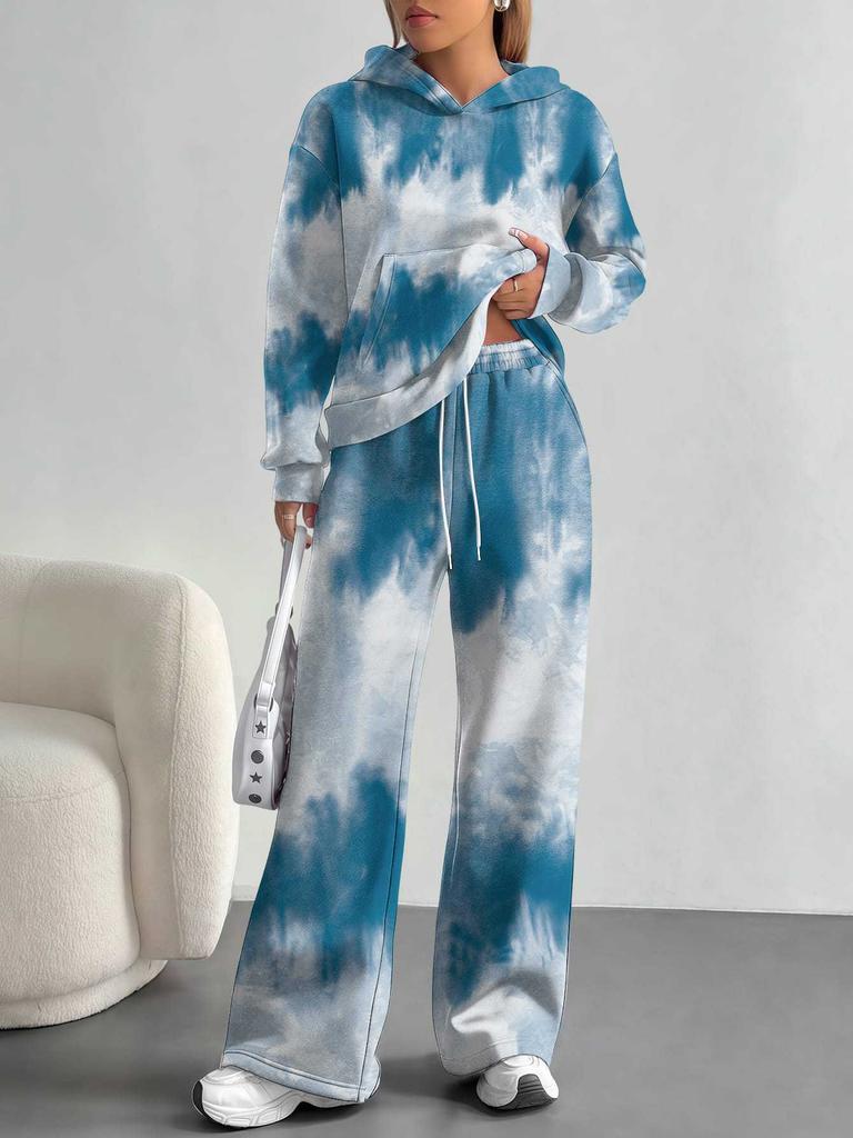 Smudging European And American Autumn And Winter Casual Long-Sleeved Suit Women'S Hooded Sweater Trousers Two-Piece Set