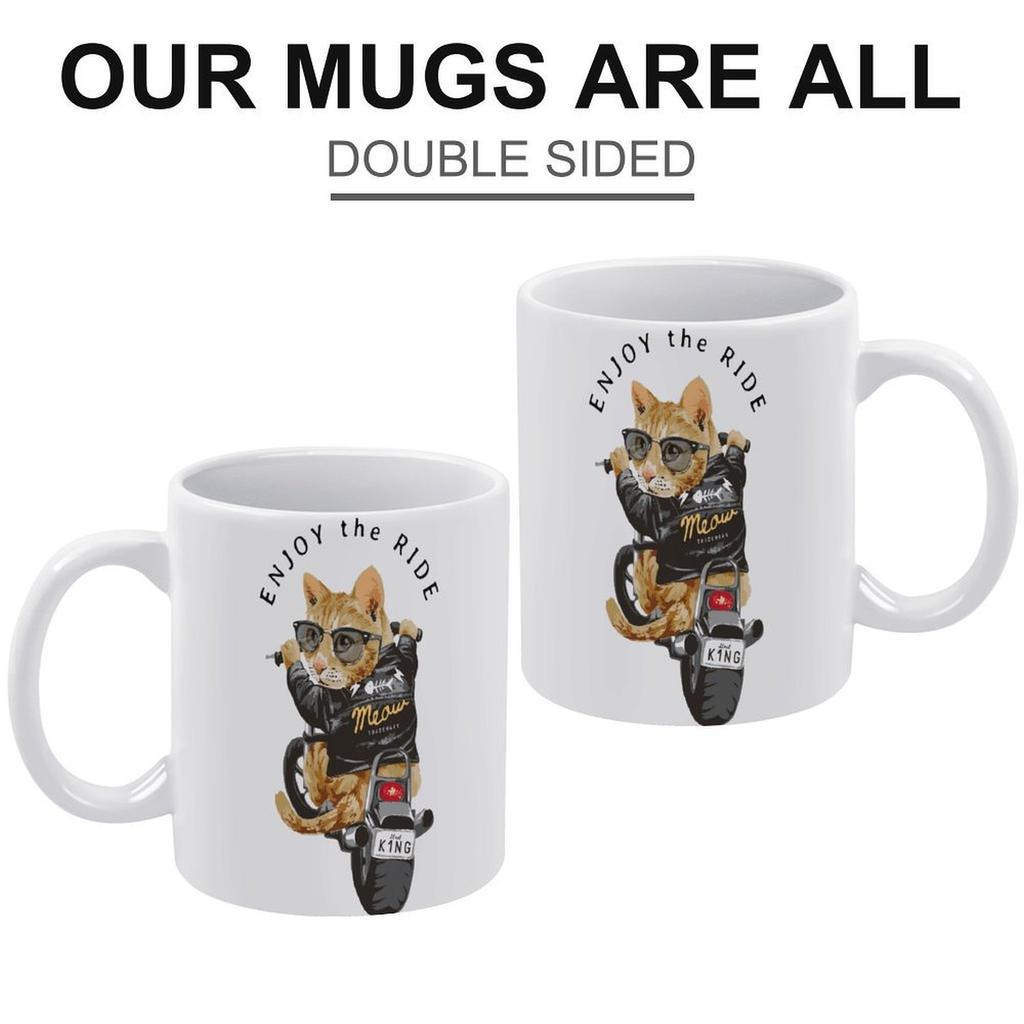 1 Packung 11oz Weiße Keramiktasse Mit Beidseitig Gedruckten Details Langlebige Kaffeetasse Großartig Für Zuhause Büro Geschenkgebrauch