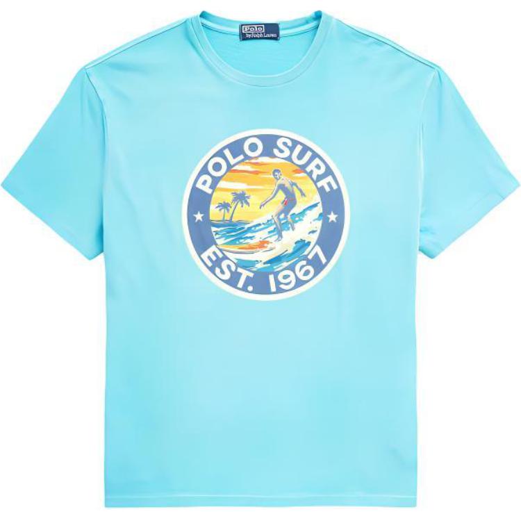 

Polo Ralph Lauren SS23 Футболка с круглым вырезом и короткими рукавами с принтом логотипа Мужские топы Синий MNPOTSH1N821722-400 M