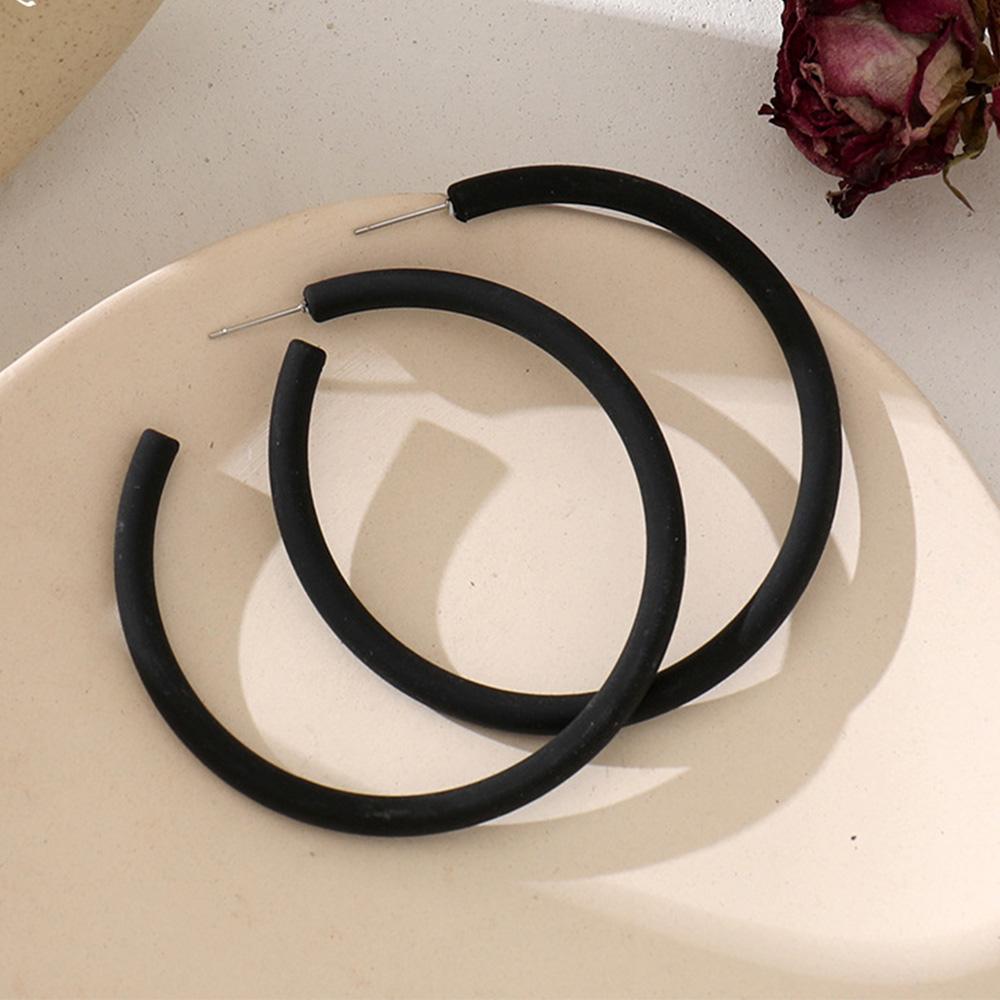 Geometric Round Personality Candy Color C-shaped Hoop Earrings Round Earrings Women Jewelry