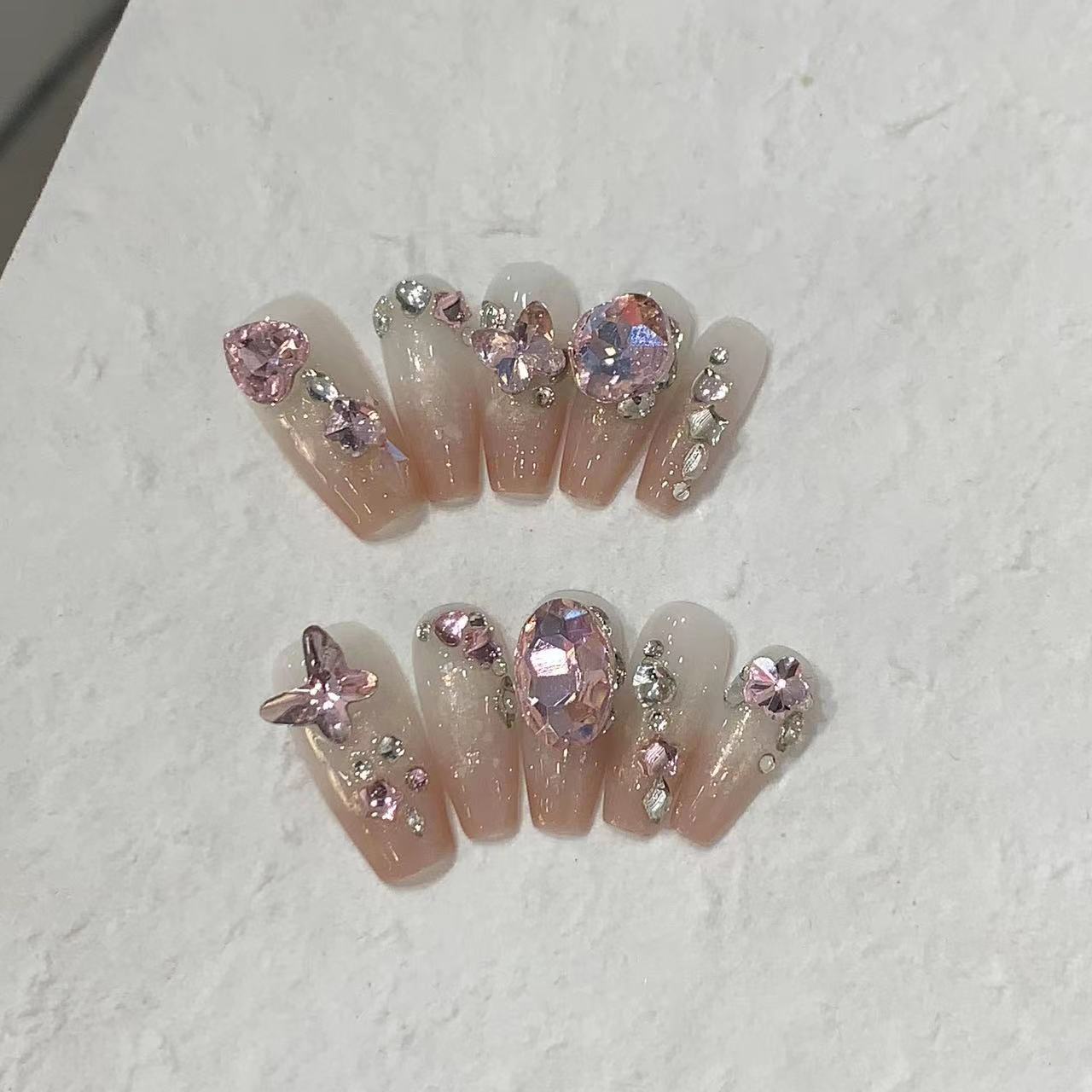

Details, Multi-layer Opal Smudge Gradient Pink Diamond First Love XS