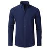 Herren Freizeithemden Falten T-Shirts Langarm Reißverschluss T-Shirts Stretch Solide Übergroße Freizeithemden Modehemden Tops