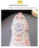 2026 Spring Floral Girls' Skate Shoes with Rotating Button - Fashionable White Sports Sneakers