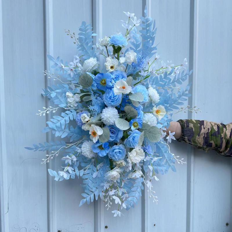 Triangular Silk Flower Wedding Arch Arrangement for Reception Background